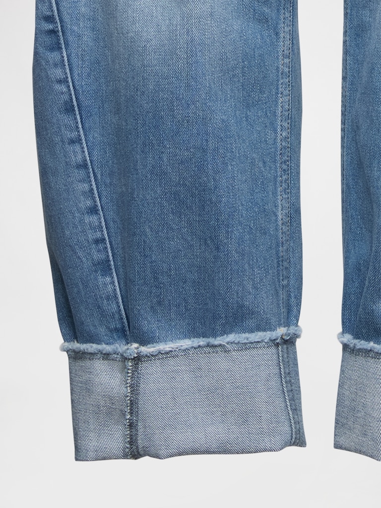 High Rise Cuffed Barrel Jeans