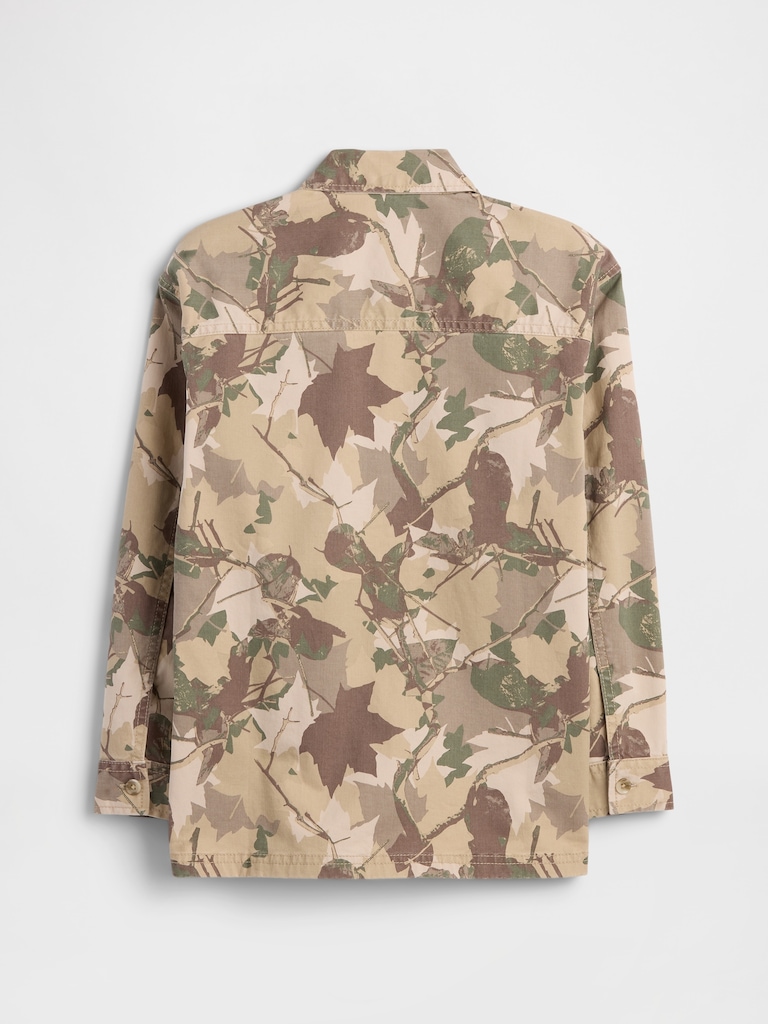 Kids Relaxed Camo Shirt Jacket