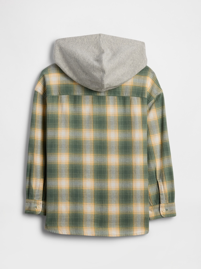 Kids Relaxed Hooded Flannel Shirt