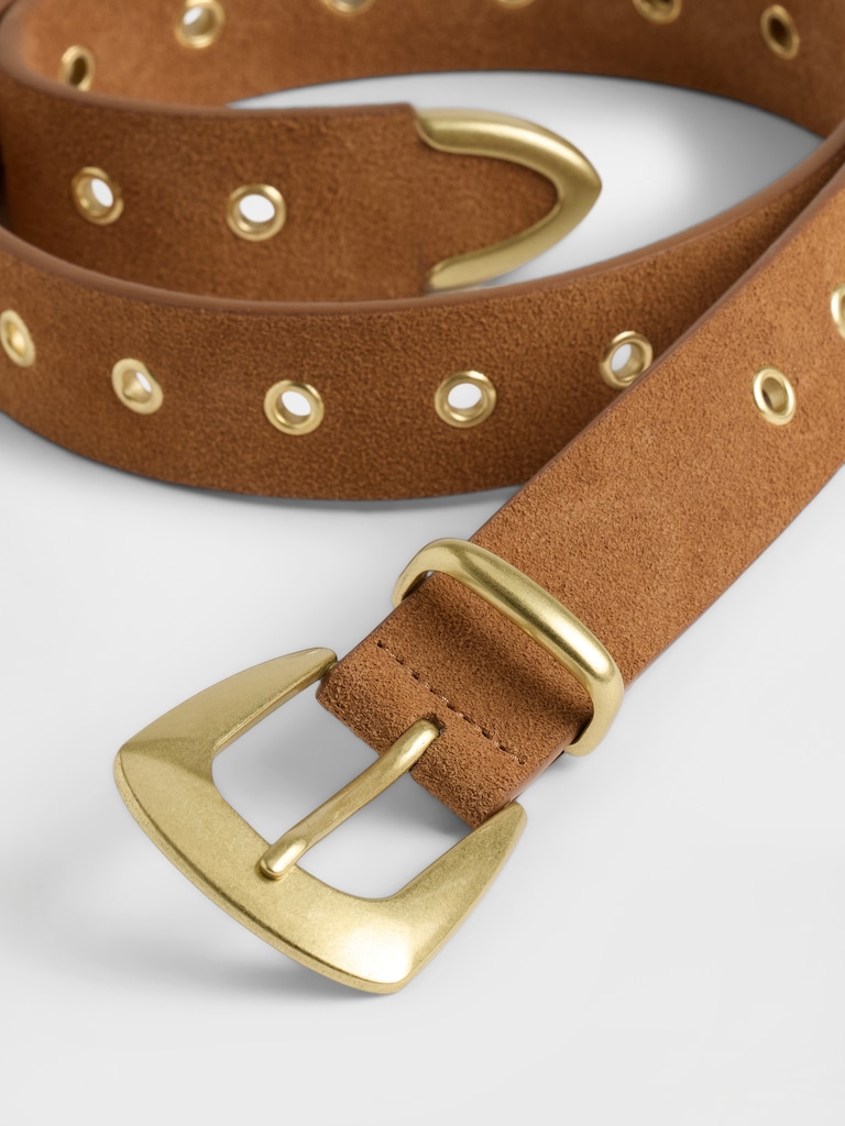 Suede Grommet Belt