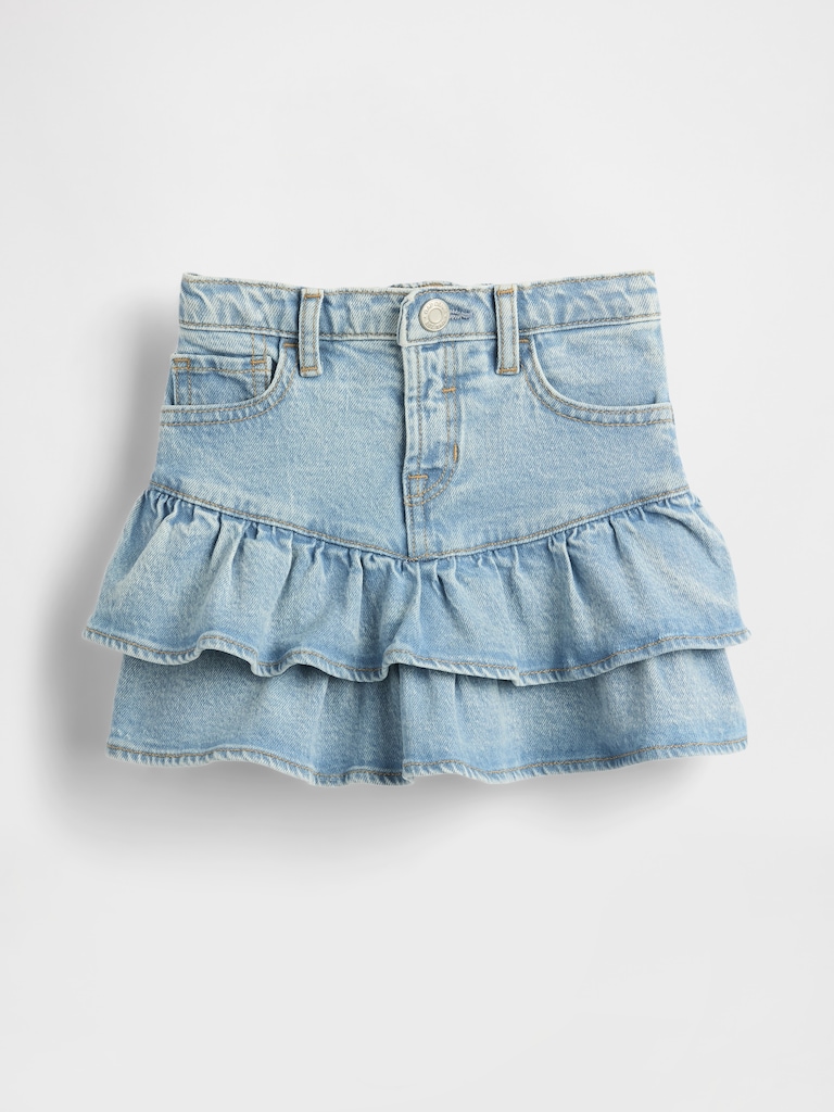 Baby & Toddler Denim Tiered Ruffle Skirt