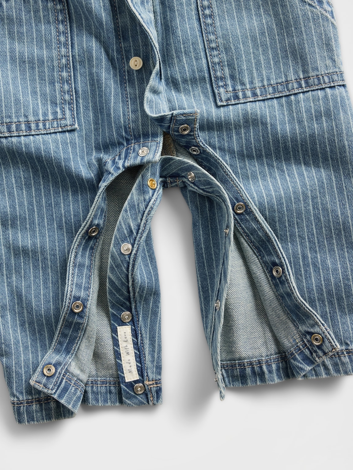 Baby Denim Stripe Utility One-Piece