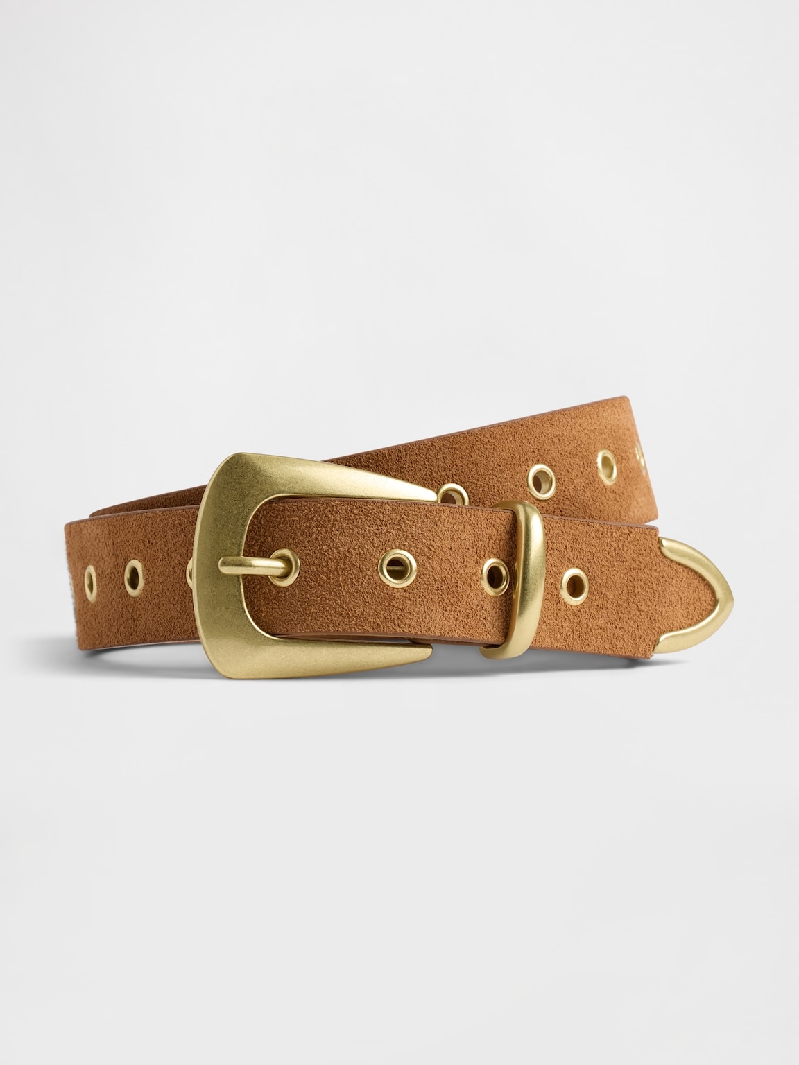 Suede Grommet Belt