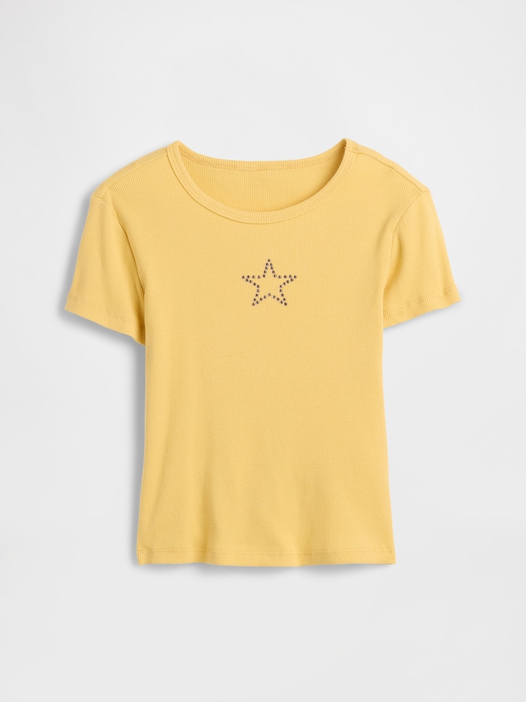 Kids Ribbed Pointelle T-Shirt
