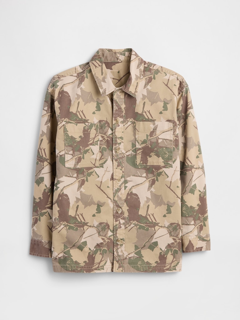 Kids Relaxed Camo Shirt Jacket