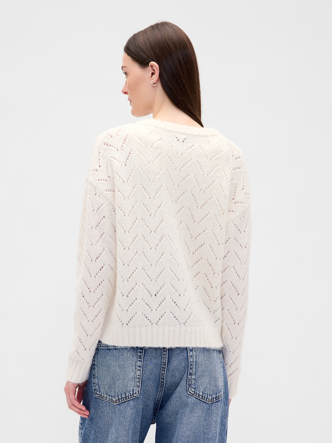 Fuzzy Pointelle Cardigan