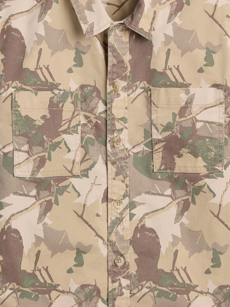 Kids Relaxed Camo Shirt Jacket