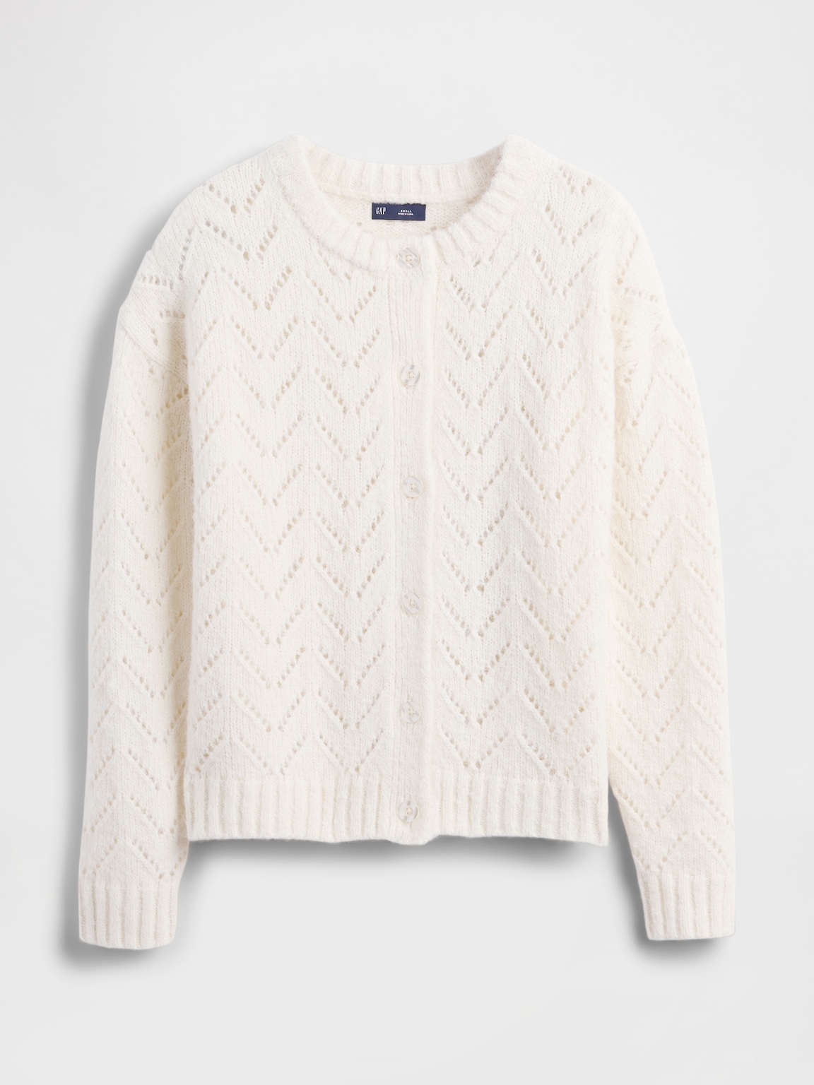 Fuzzy Pointelle Cardigan