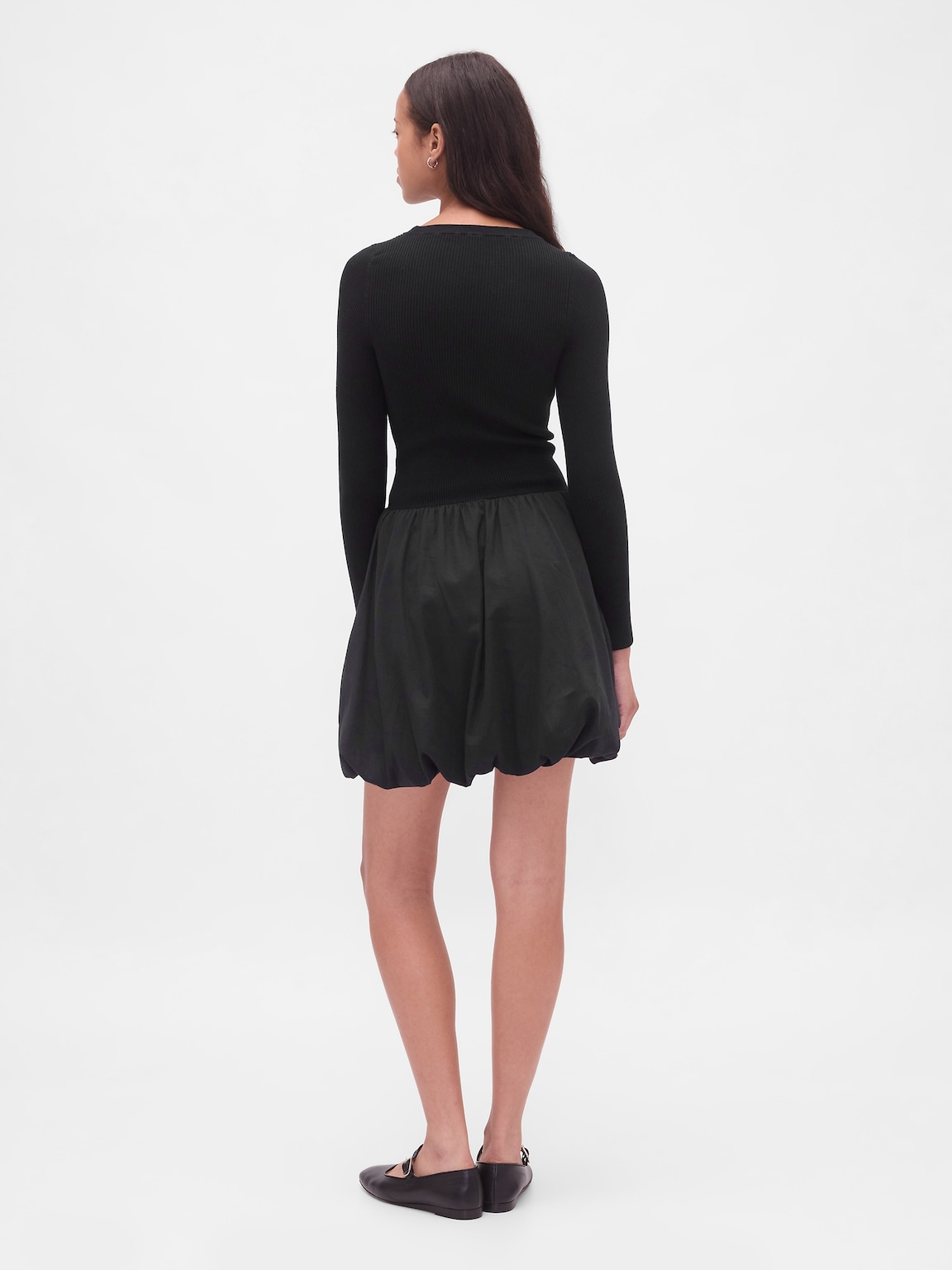 Mixed Media Bubble Mini Dress