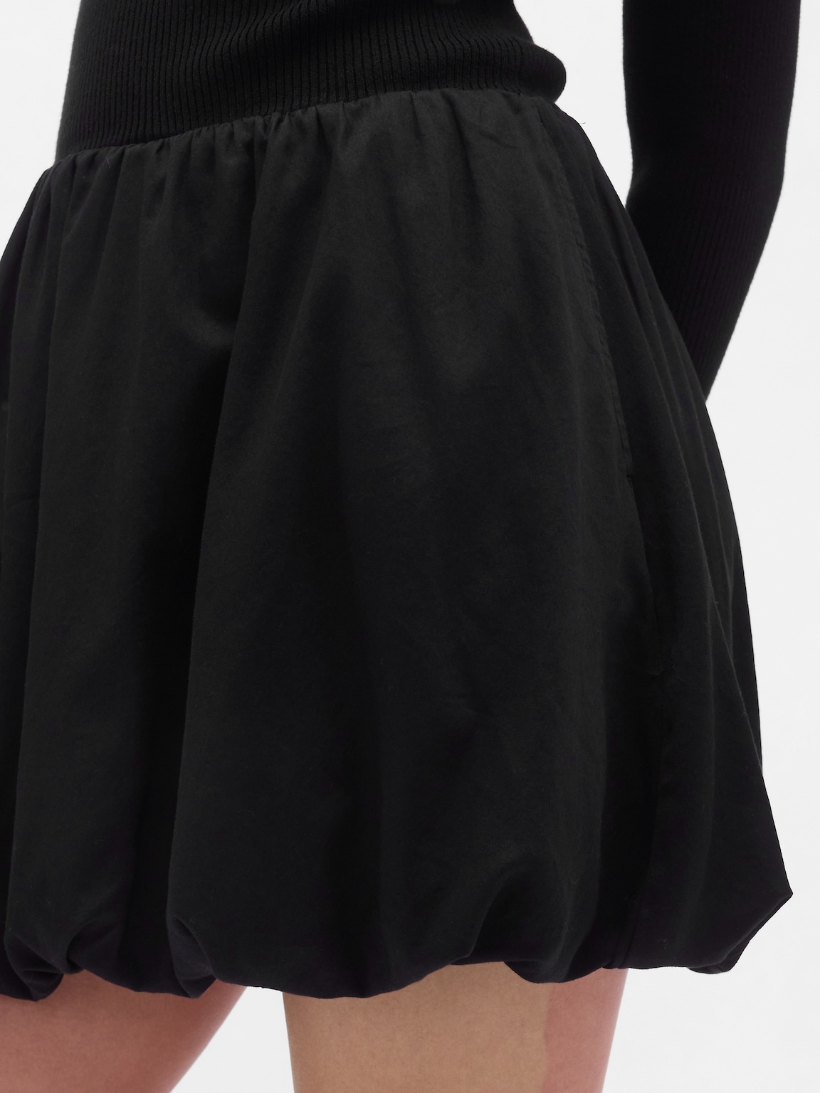 Mixed Media Bubble Mini Dress