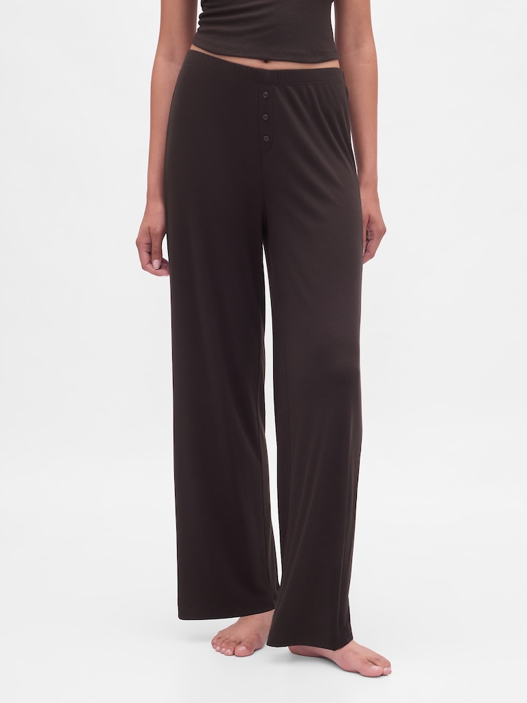 Mini Rib Wide-Leg PJ Pants
