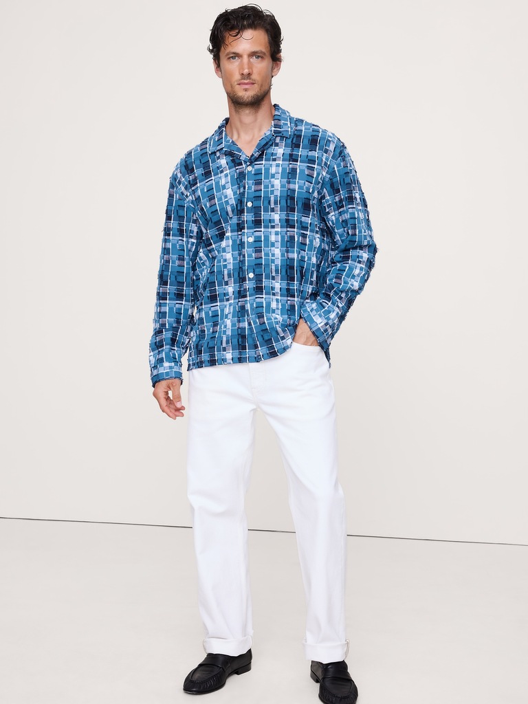 Relaxed-Fit Textured Cotton Shirt
