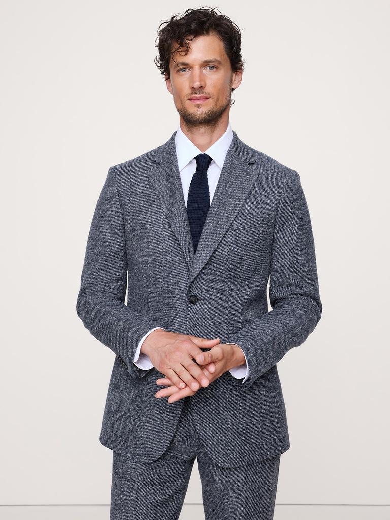 Italian Cotton-Wool Tweed Suit Jacket