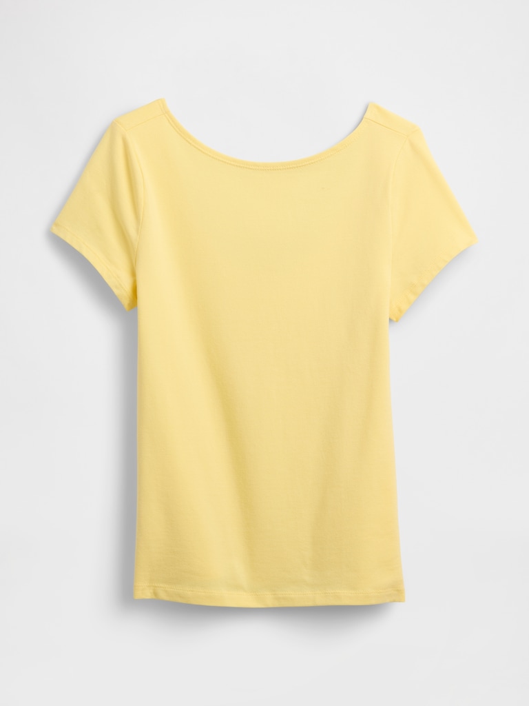 Boatneck Open-Back T-Shirt
