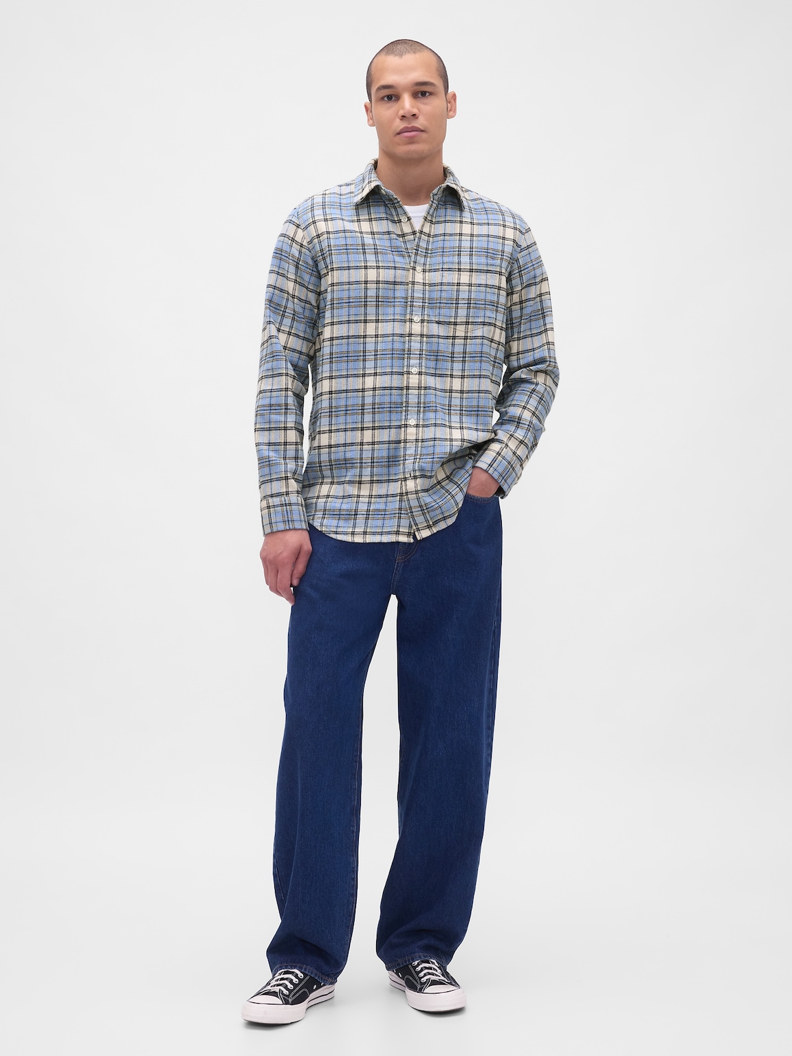 Organic Cotton Relaxed Flannel Shirt