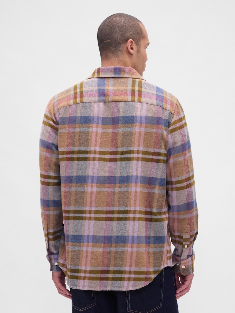 Organic Cotton Relaxed Flannel Shirt