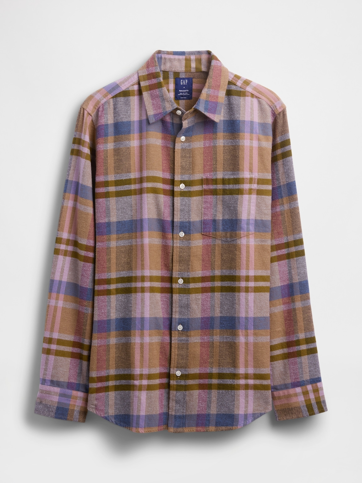 Organic Cotton Relaxed Flannel Shirt