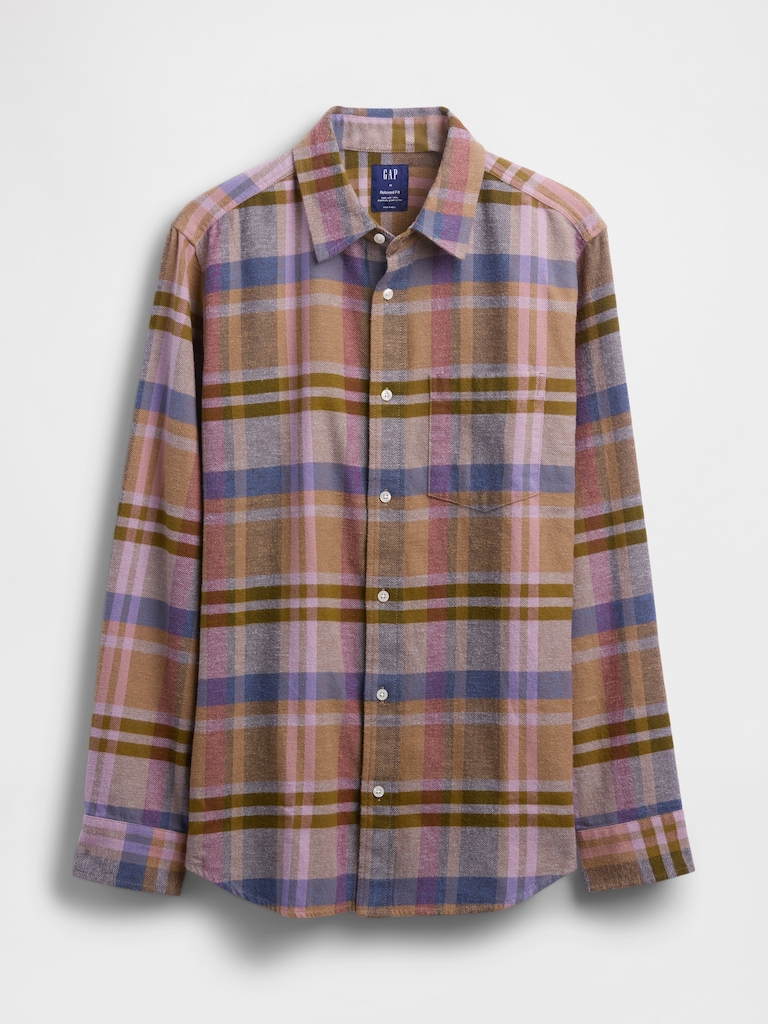 Organic Cotton Relaxed Flannel Shirt