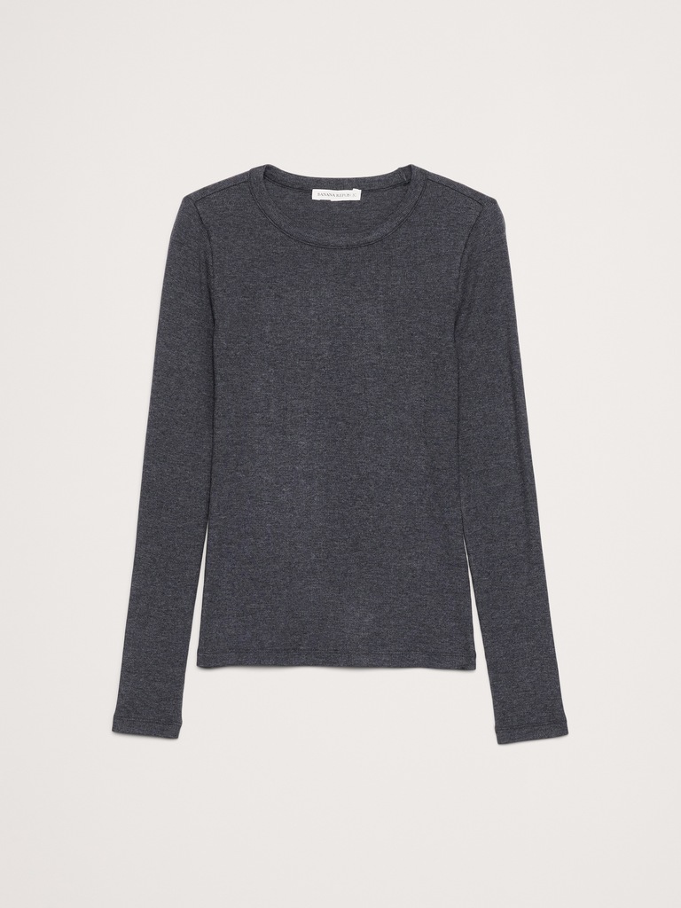 Ribbed Crew-Neck T-Shirt