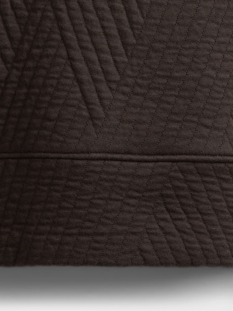 GapFit Quilted Jacquard Knit Funnel-Neck Pullover