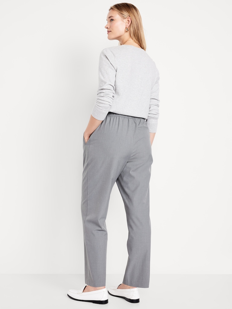 High-Waisted Billie Straight Ankle Trouser
