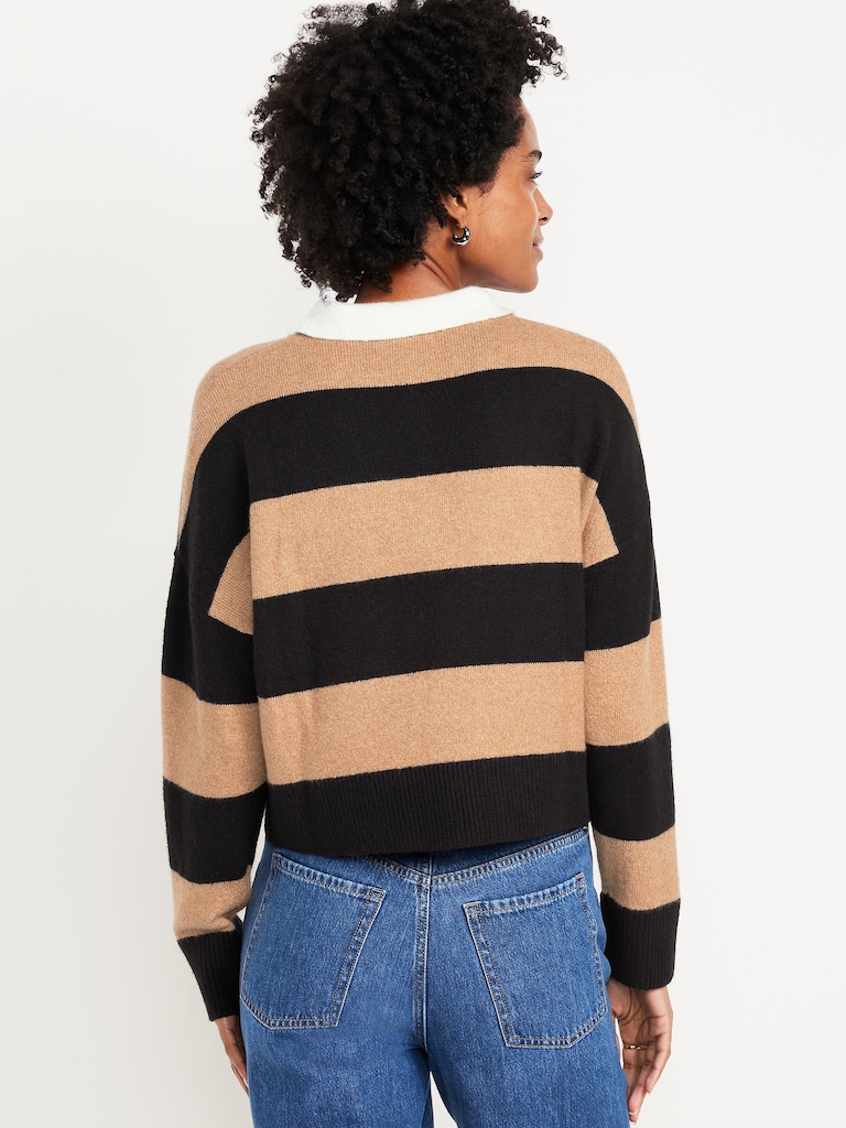 SoSoft Crop Polo Sweater