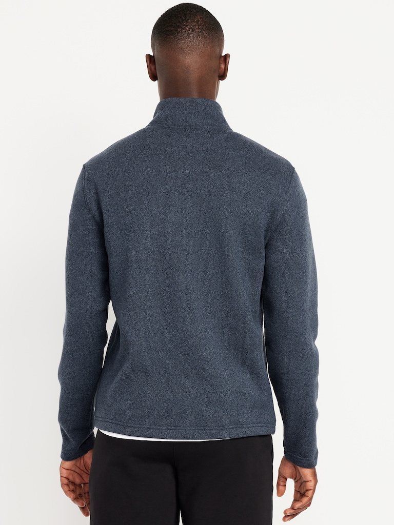 Sweater-Knit Fleece Quarter-Zip Pullover