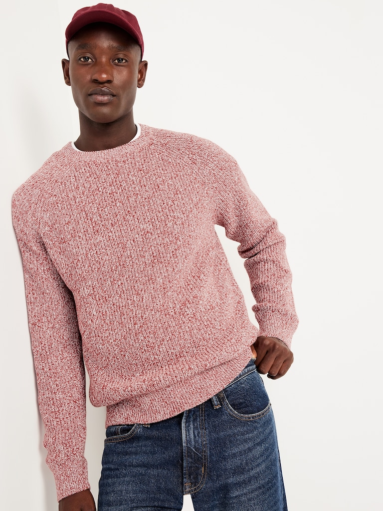 Crew-Neck Shaker-Stitch Sweater