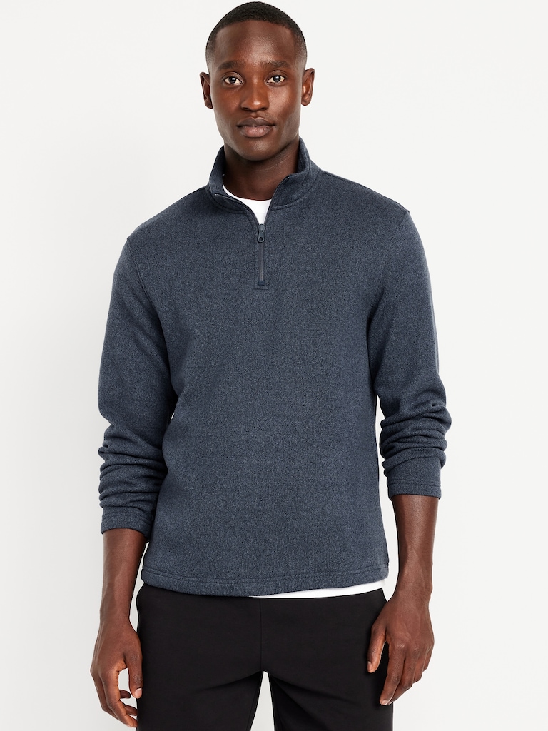 Sweater-Knit Fleece Quarter-Zip Pullover