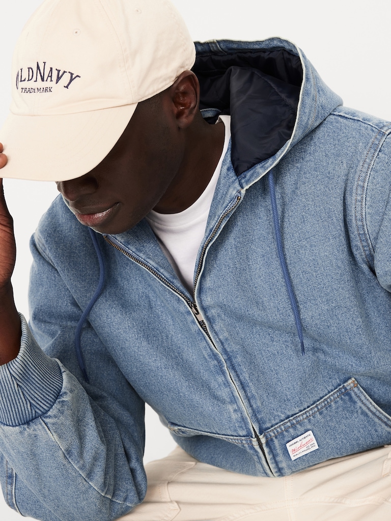 Oversized Denim Zip Hoodie