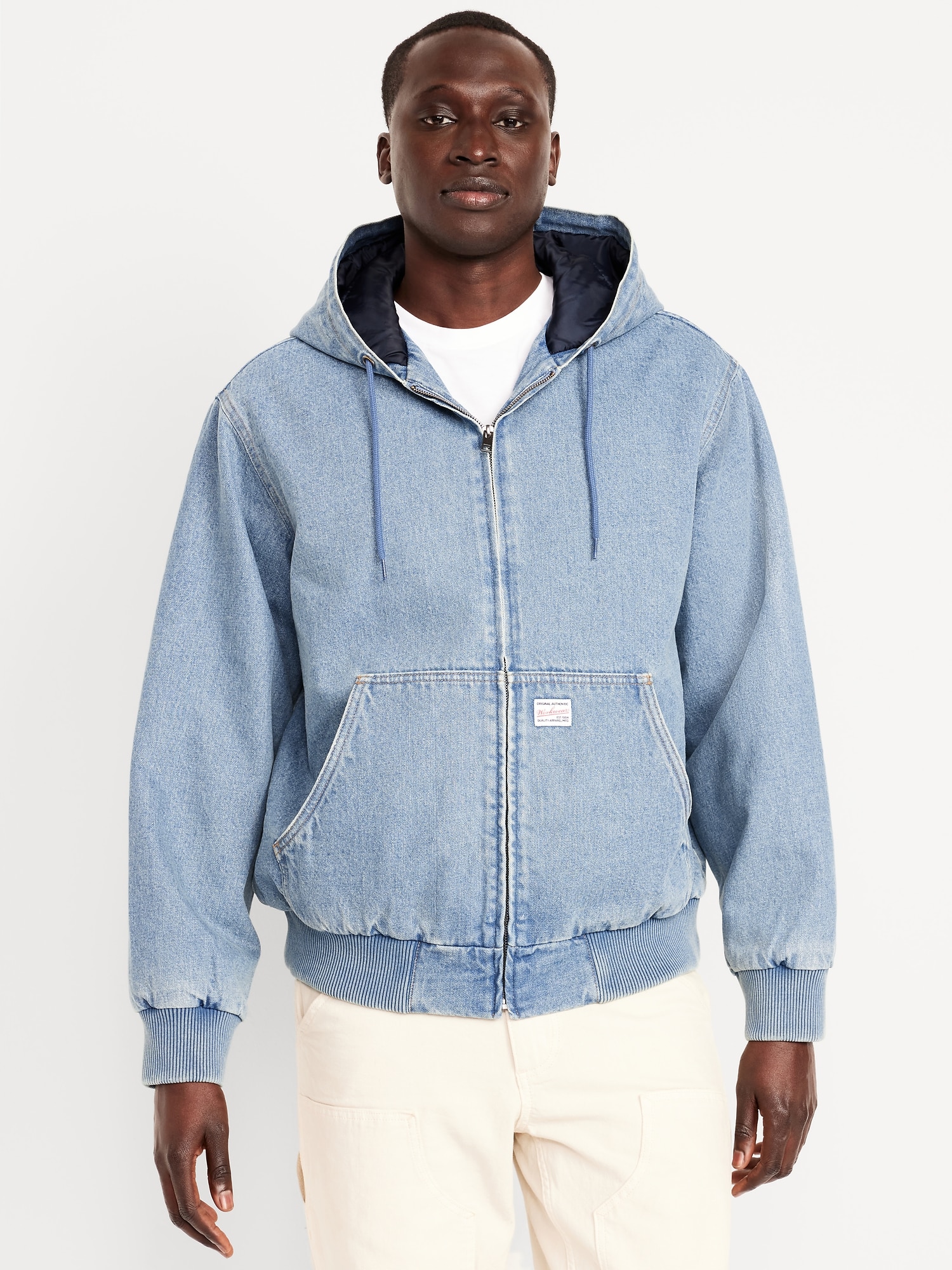 Oversized Denim Zip Hoodie | Old Navy