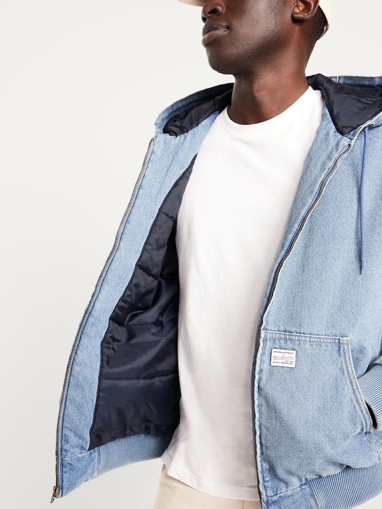 Oversized Denim Zip Hoodie