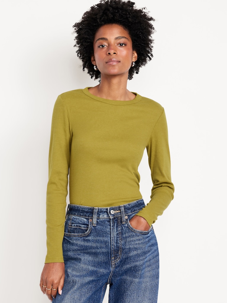 Snug Long-Sleeve Crew-Neck T-Shirt