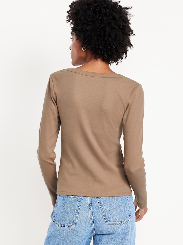 Cozy Snug Long-Sleeve V-Neck T-Shirt
