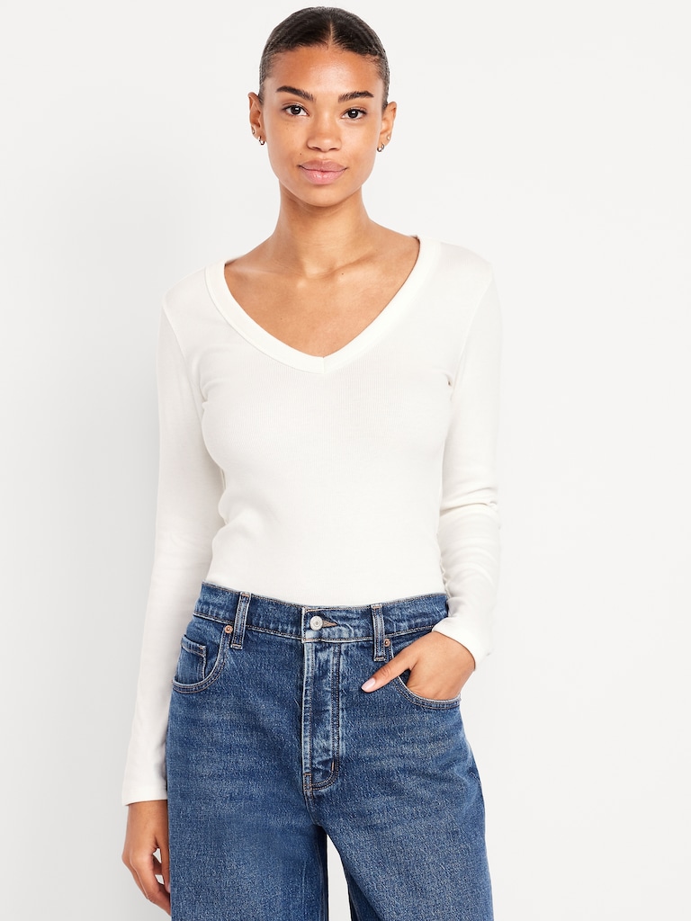 Cozy Snug Long-Sleeve V-Neck T-Shirt