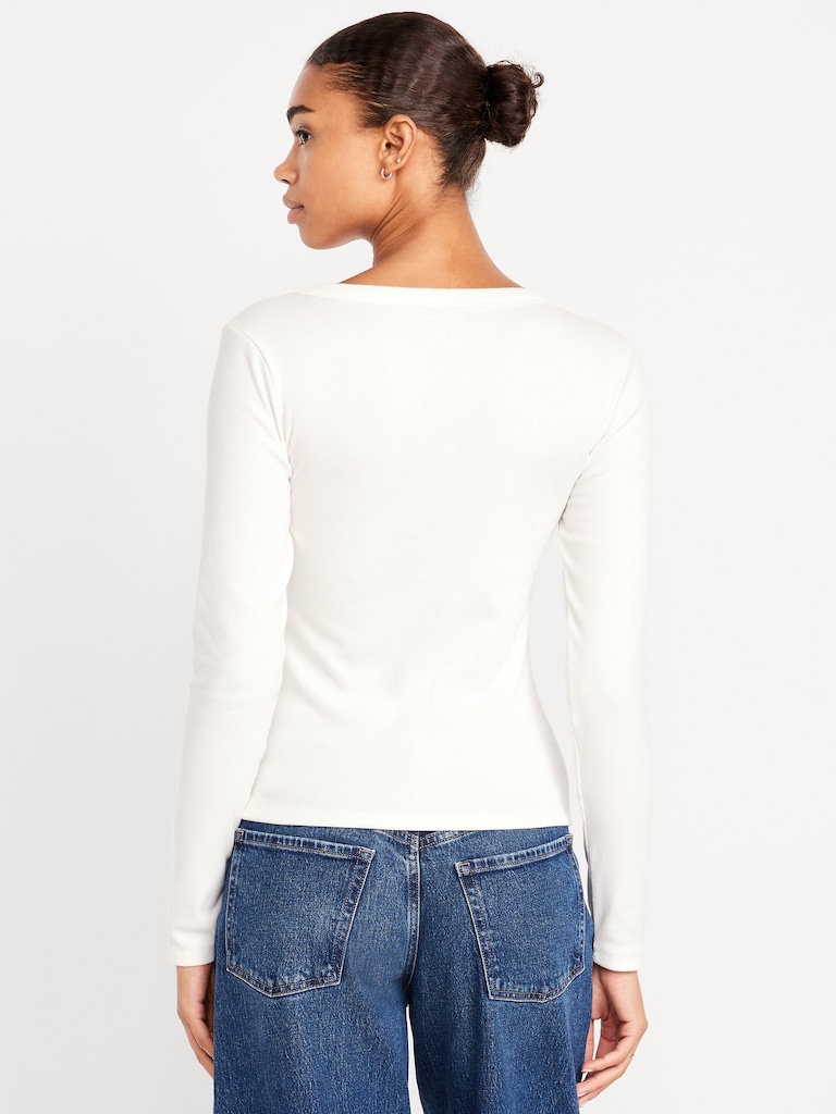Cozy Snug Long-Sleeve V-Neck T-Shirt