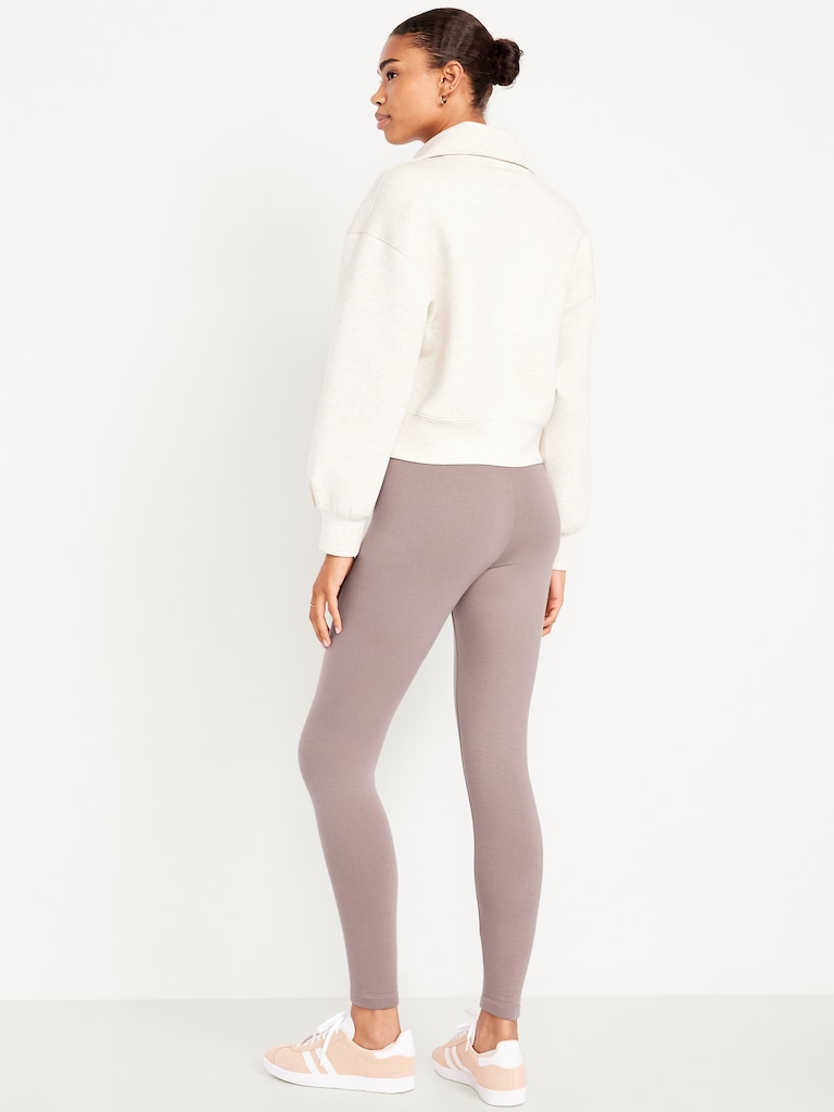 High-Waisted Fleece-Lined Ankle Leggings