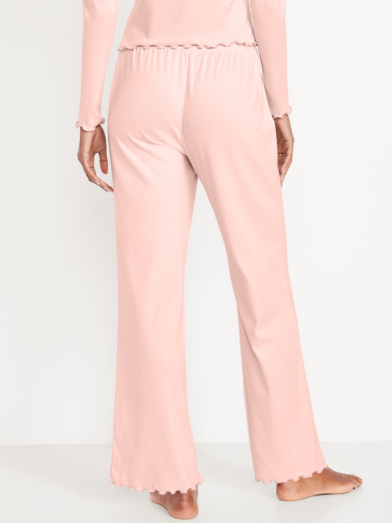 High-Waisted Cozy Rib Pajama Pants