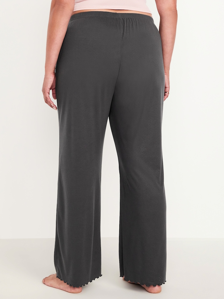 High-Waisted Cozy Rib Pajama Pants