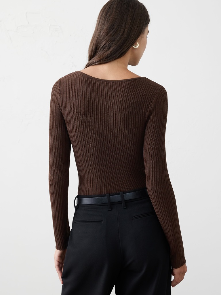 Ribbed Boatneck Sweater