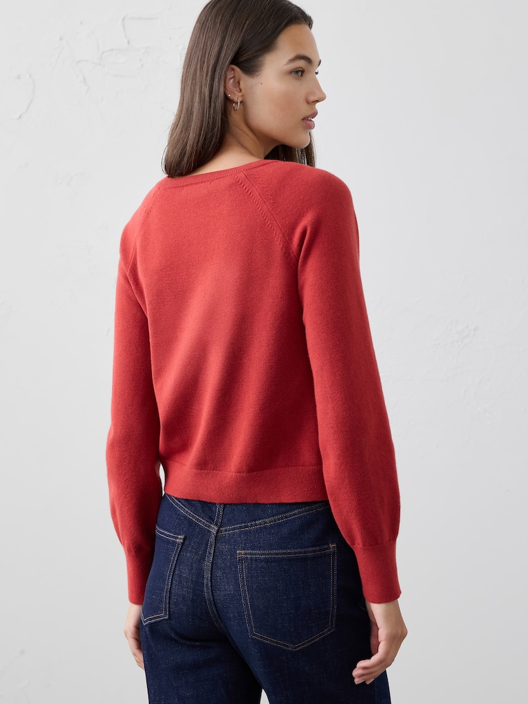 Volume-Sleeve Cardigan Sweater