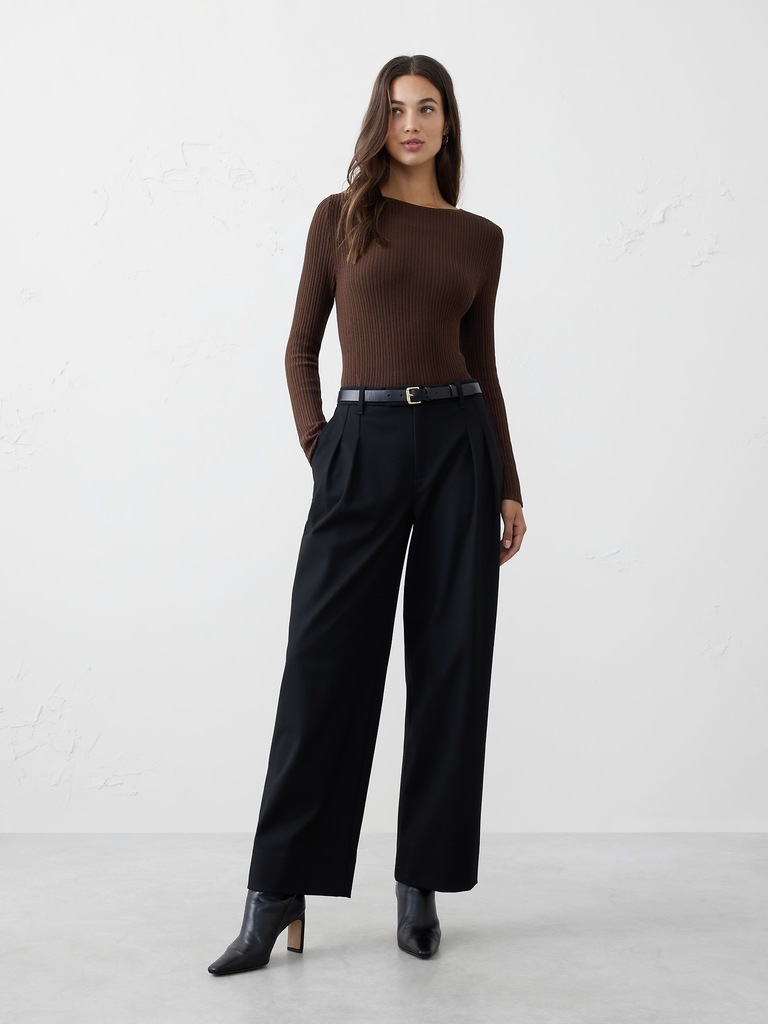 Ribbed Boatneck Sweater