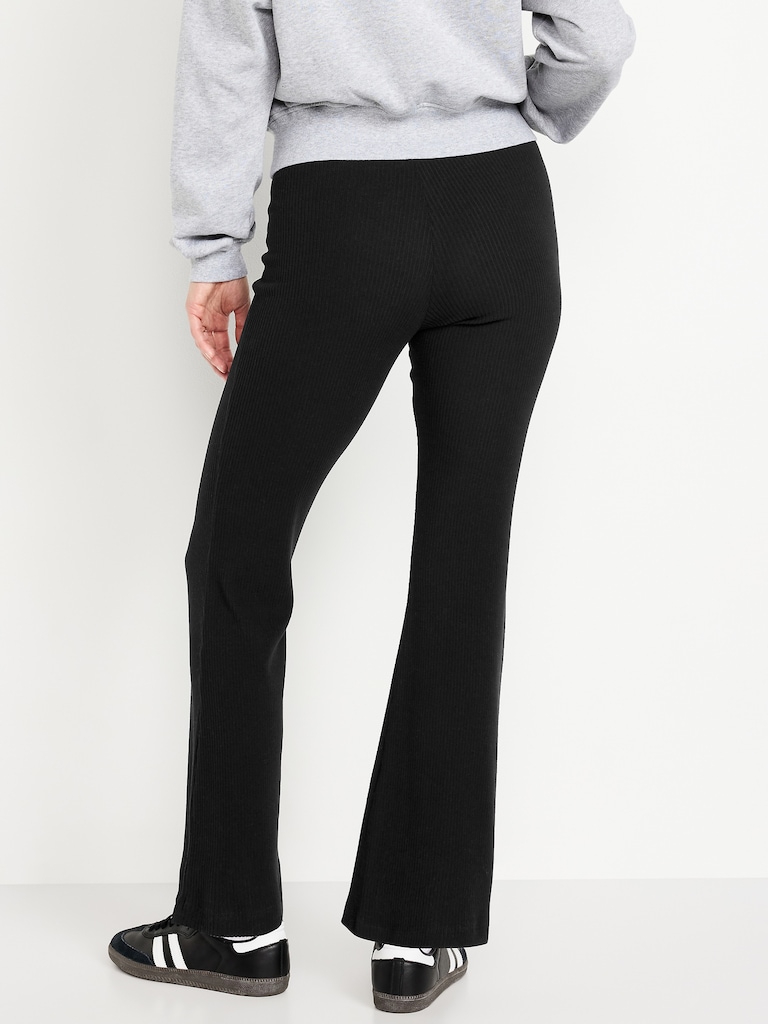 High-Waisted Fashion Ribbed Flare Leggings