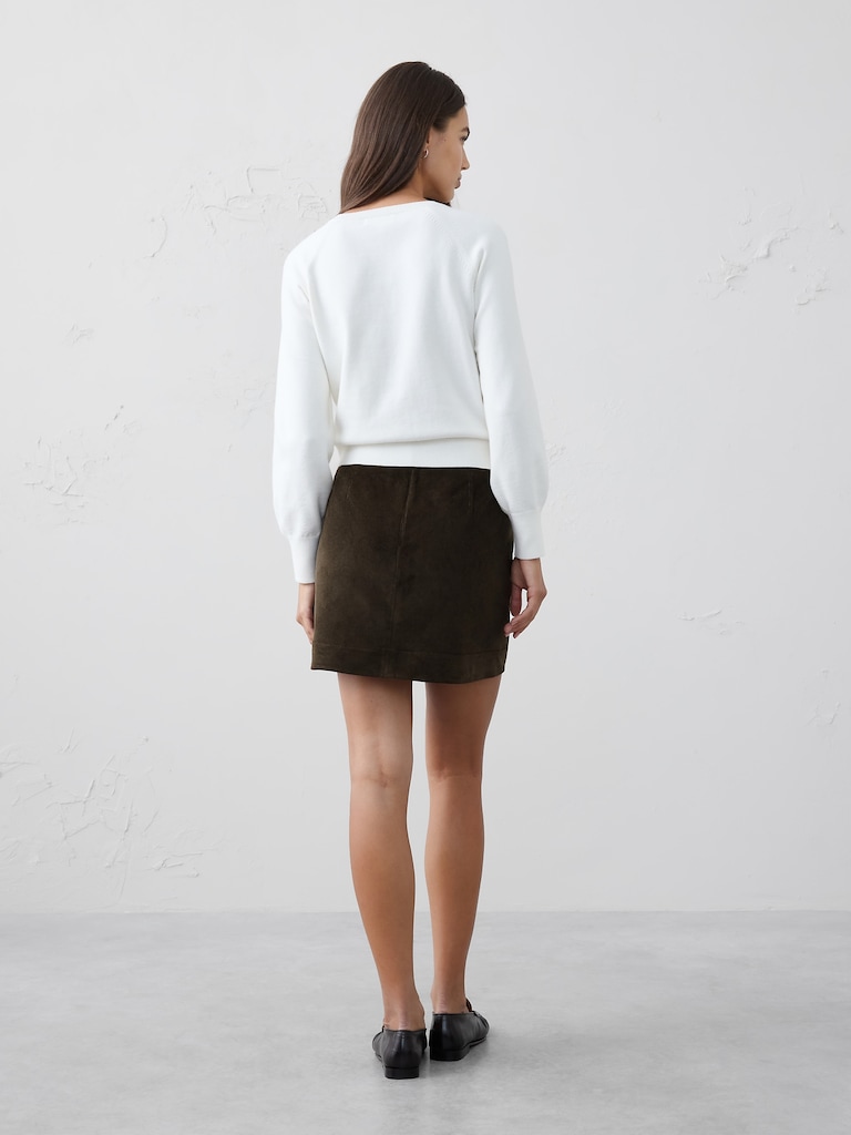 Corduroy Seamed Mini Skirt