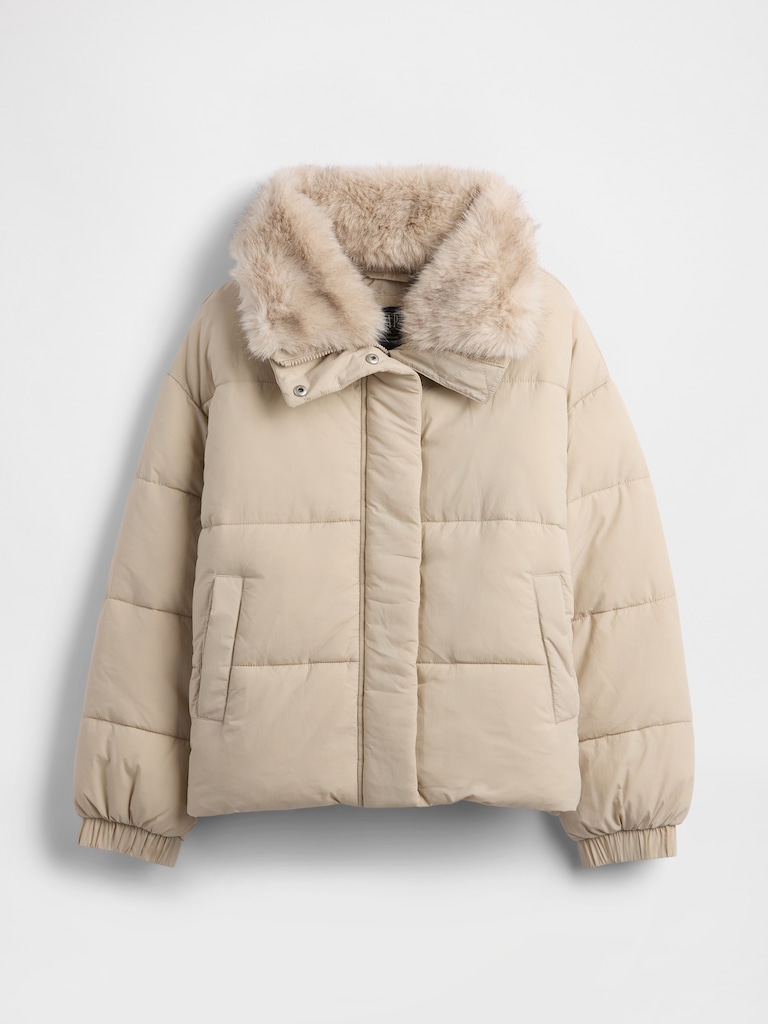 Fur-Trim Puffer Jacket