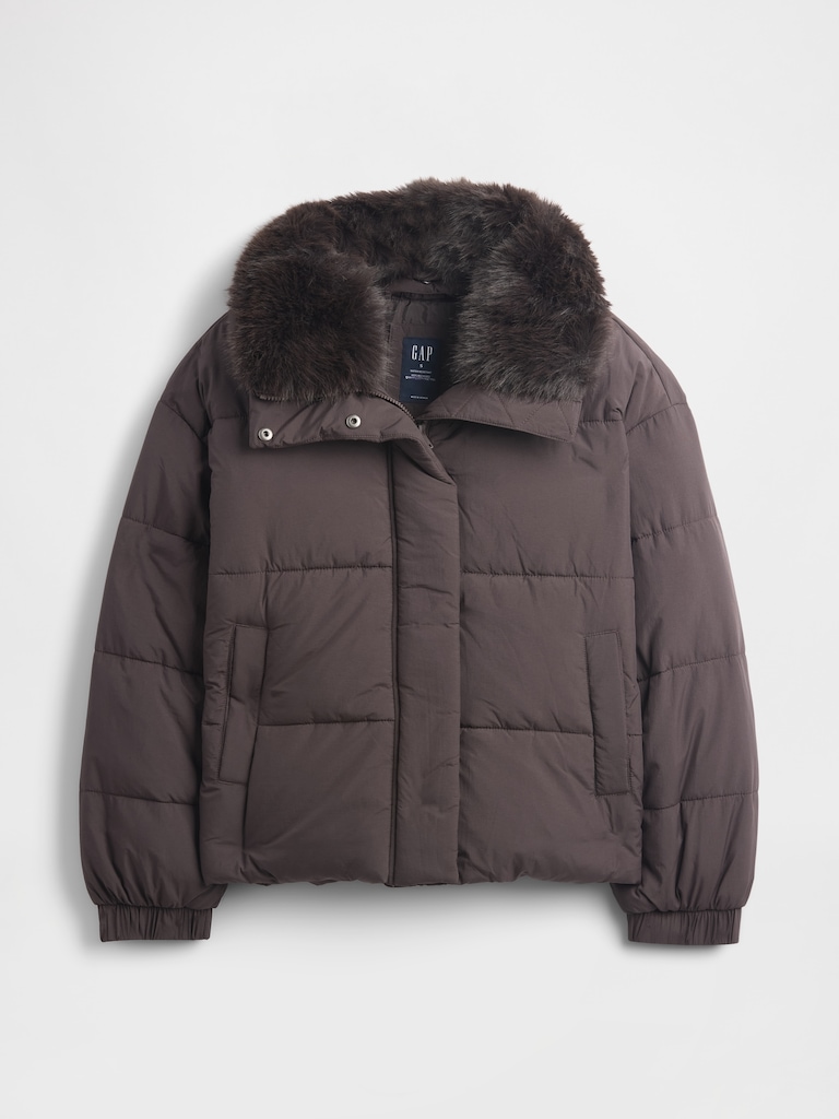 Fur-Trim Puffer Jacket