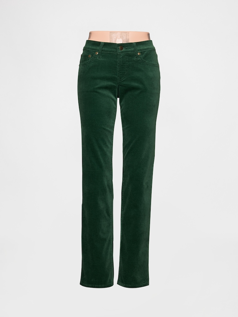 Low Rise Velvet '90s Slim Straight Pants