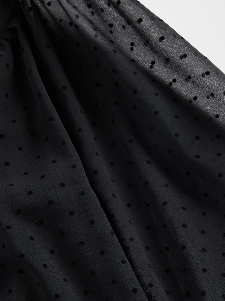 Recycled Sheer Button-Front Top