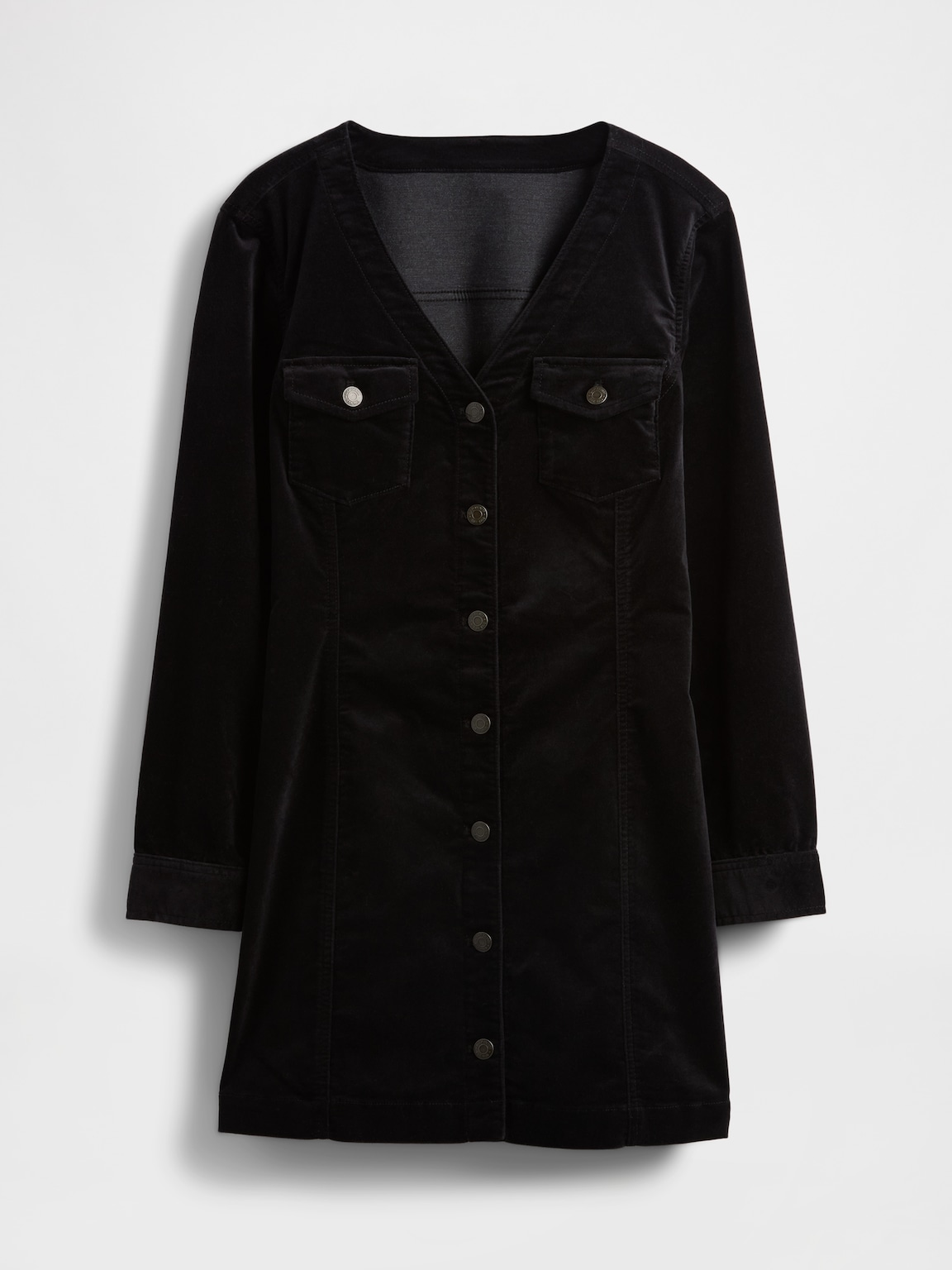 Velvet V-Neck Pocket Mini Dress