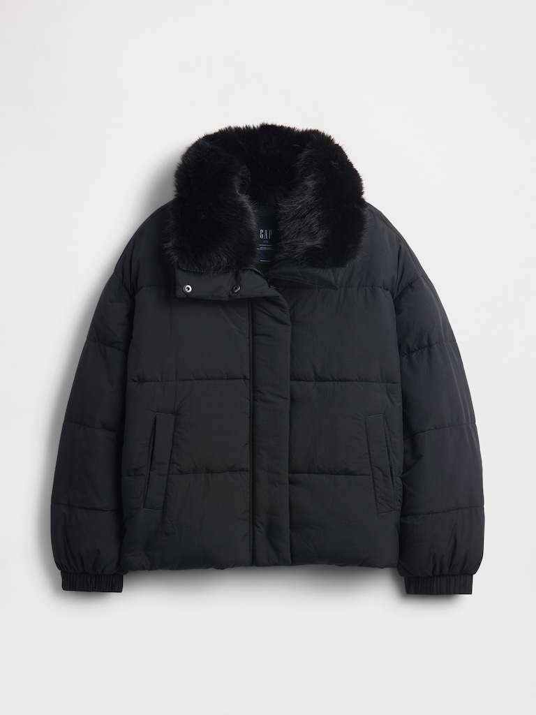 Fur-Trim Puffer Jacket